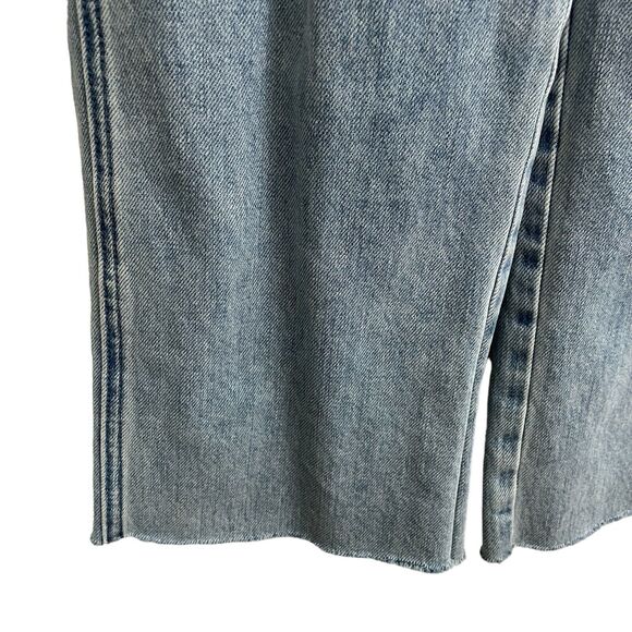 Joe’s Denim Overalls Size Extra Small Captivate Wide Leg Cropped Raw Hem - Picture 7 of 9